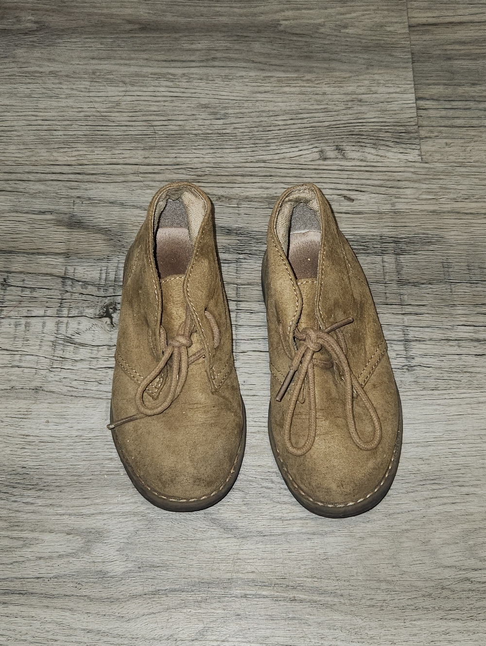 Boy Tan Suede Lace Up Boots Dress Shoes | 11
